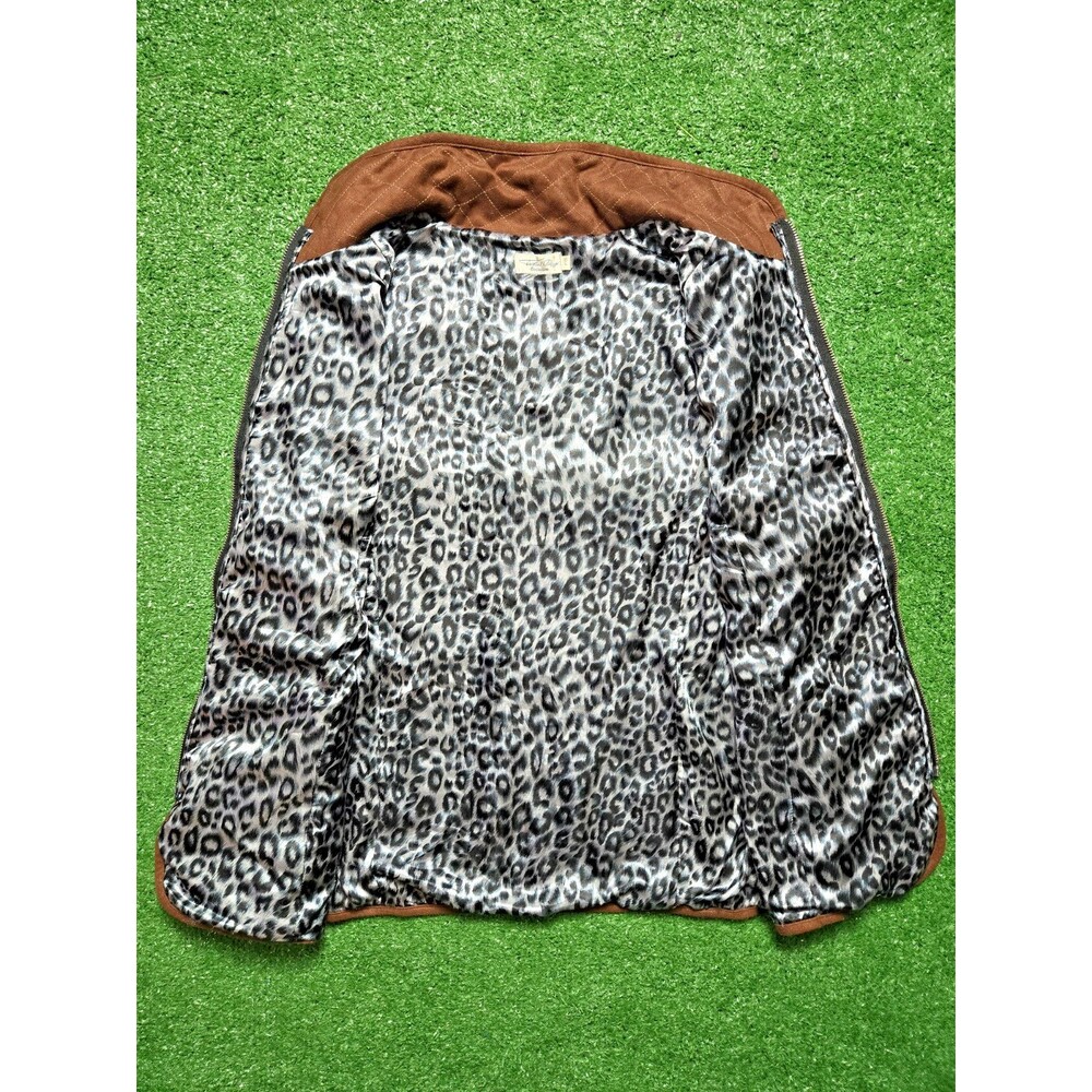 Tasha Polizzi Pinstripe Vest Western Equestrian Full Zip Brown Trim - Women's L - Picture 4 of 11